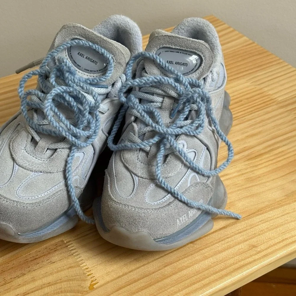 AXEL ARIGATO Light Blue Suede Sneakers - Picture 1 of 7